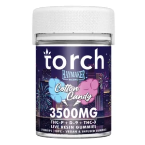 torch haymaker gummies cotton candy – 3500mg edibles